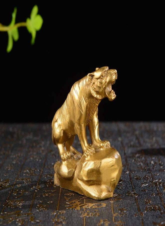 BRABUD Chinese Fengshui Handmade Brass Lucky Tiger Statues Attract Wealth Desktop Figurine Home Decor Housewarming Congratulatory Gift ZD047 - Image 4
